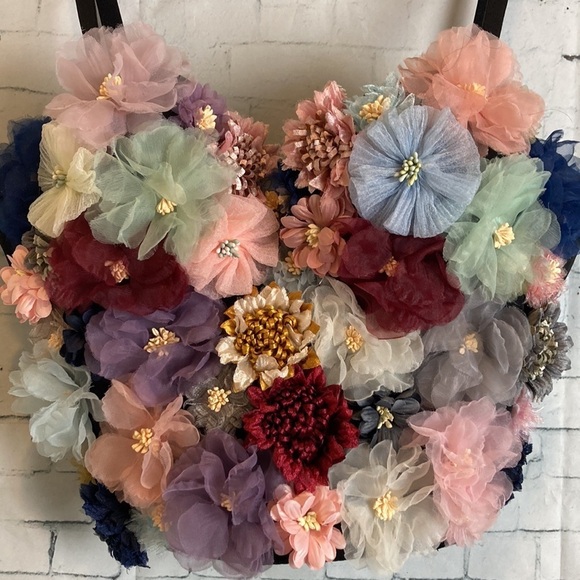 Corset Bustier 3D Floral Handmade Etsy Sz S Cottage Rave Feminine Fairy whimsy - Picture 4 of 14